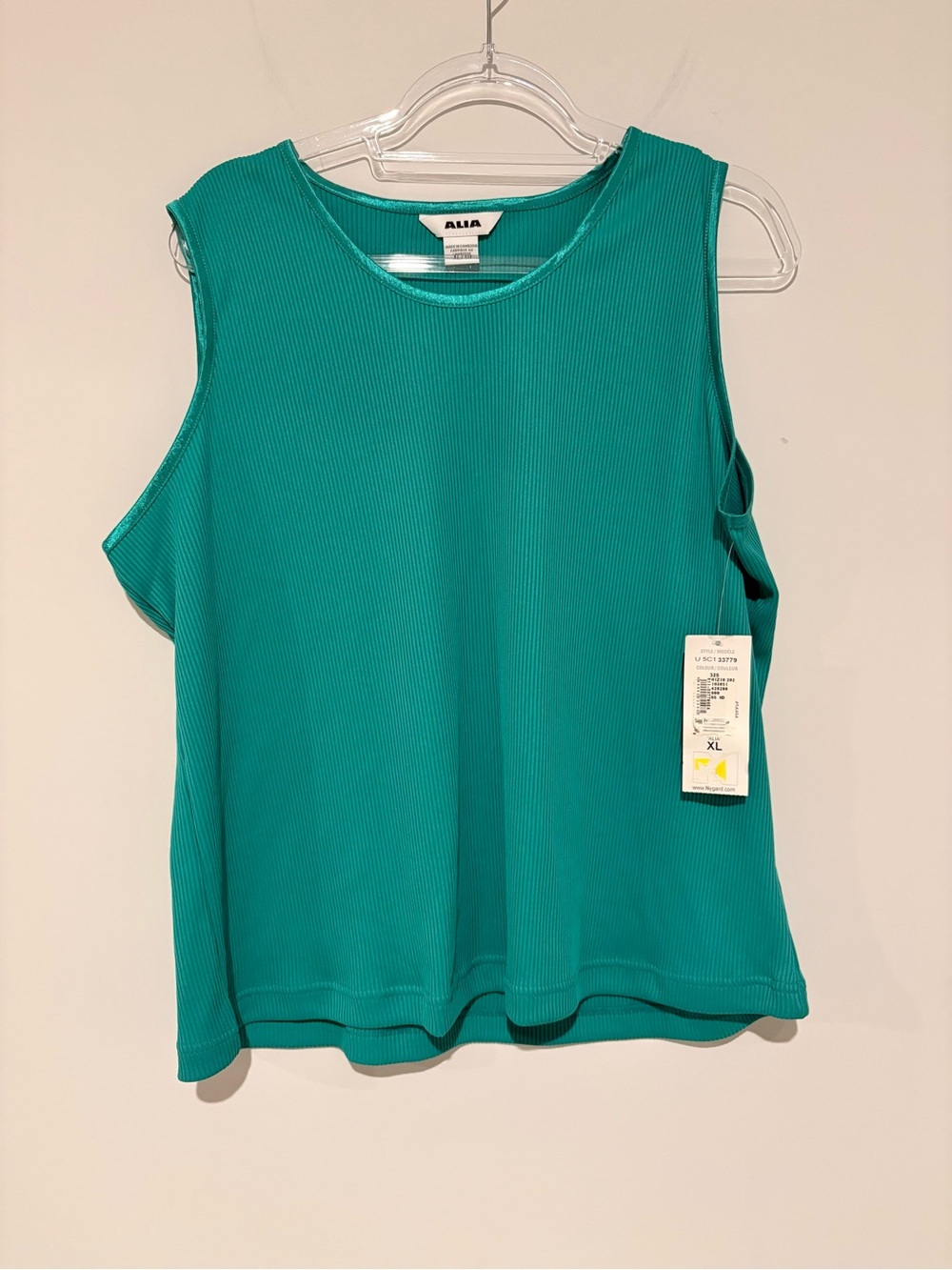 Alia Ribbed Tank Top green size XL